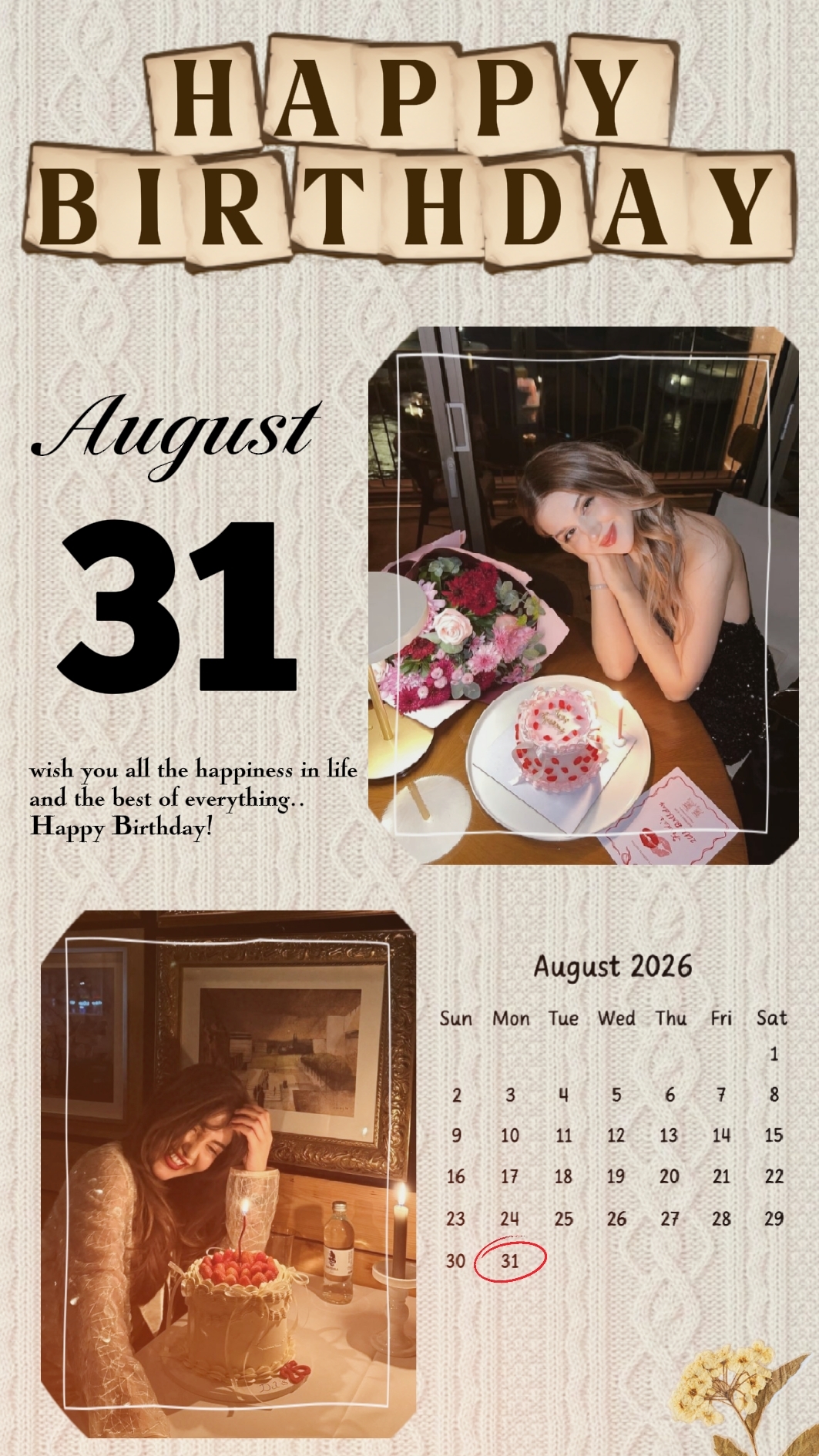Aniversário de 31 de agosto 
