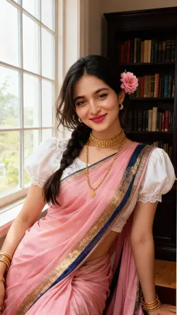 Pink Saree Ai effect