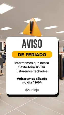 Aviso de feriado