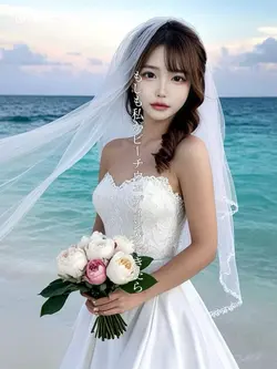 ビーチウェディングAIフォト