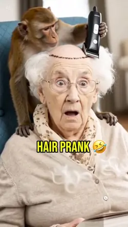 Monkey… shaves hair