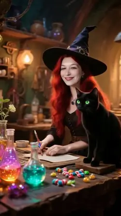 Lovely Witch and Cat