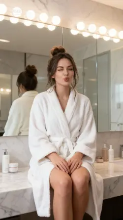 bathrobe photoshoot