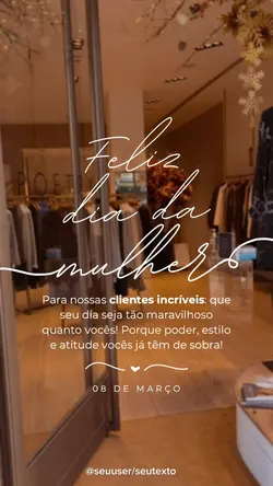 Dia da mulher loja