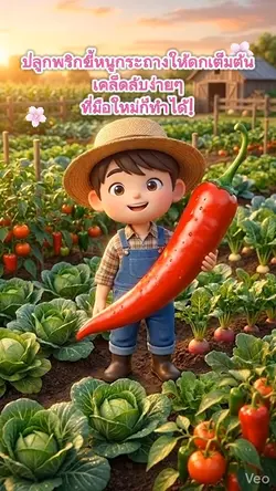 ปลูกพริกขี้หนูกระถาง