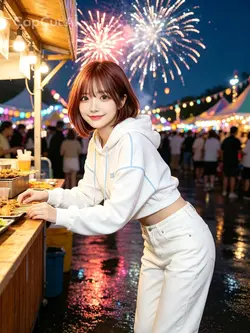 元気っ子と花火