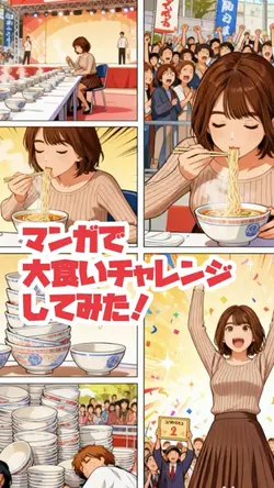 マンガで大食いチャレンジした