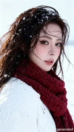 AI ghép ảnh tuyết 