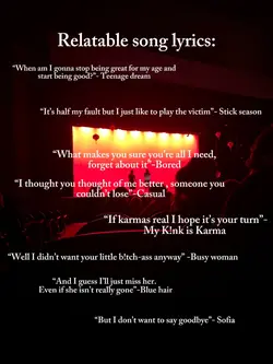 Relatable songlyrics