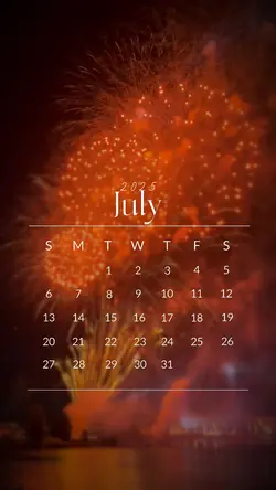 動く数字2025/07カレンダー(白文字