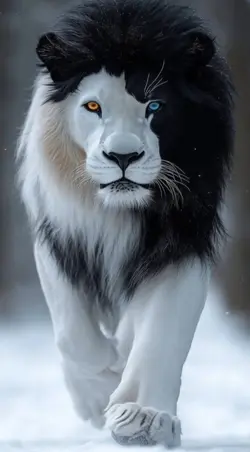 Black White Lion