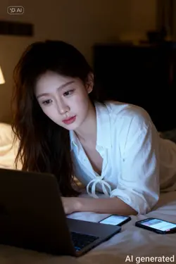 Cô gái bên laptop