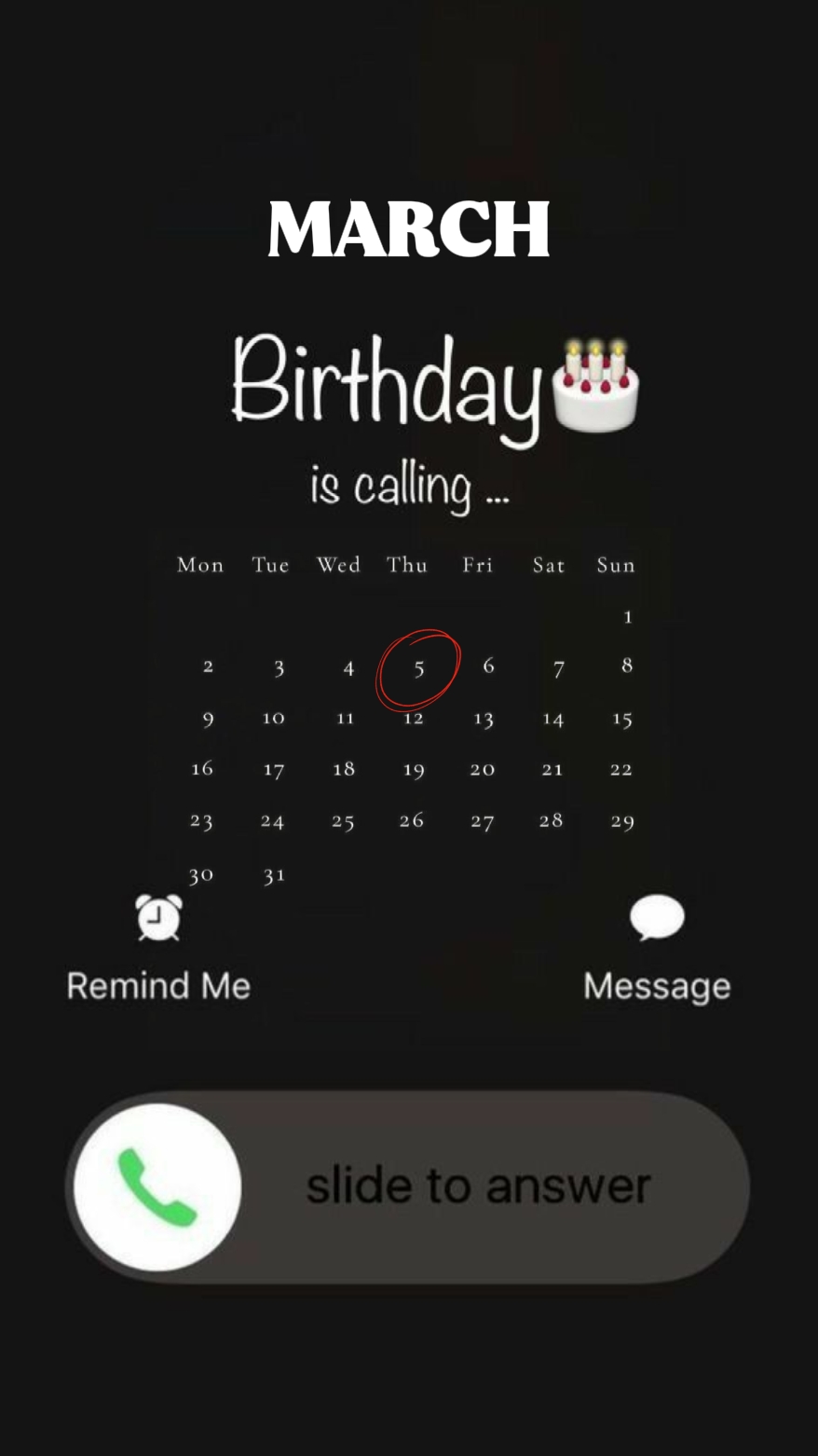 5 de marzo Cumpleaños