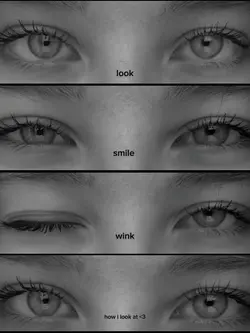 look smile wink look