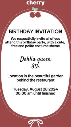 Birthday invitation