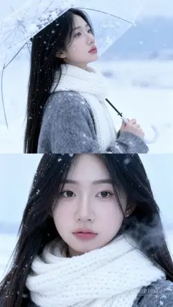 Ghép ảnh AI mùa đông