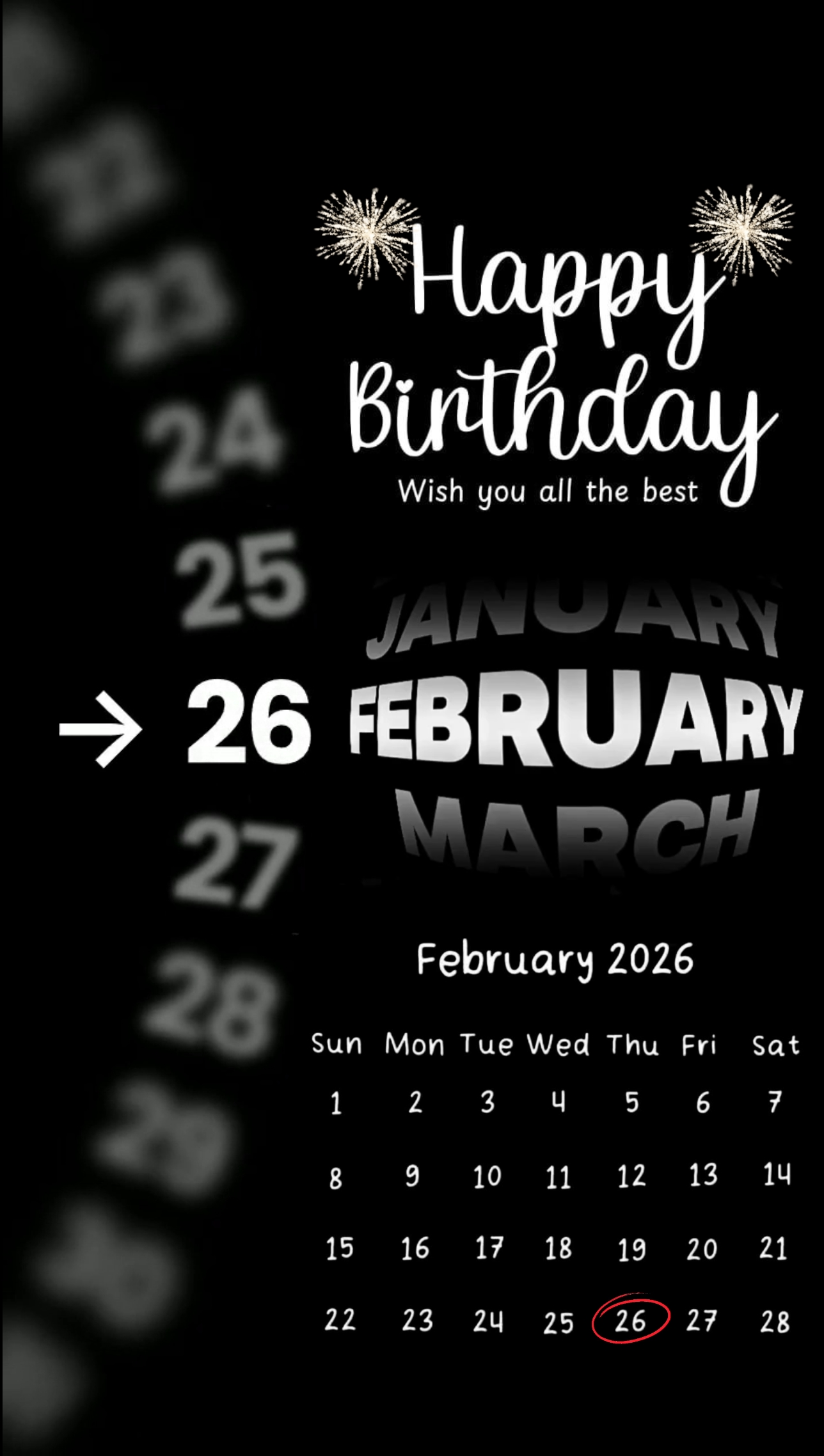 26 FEBRUARY BIRTHDAY