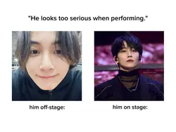 him on and off stage
