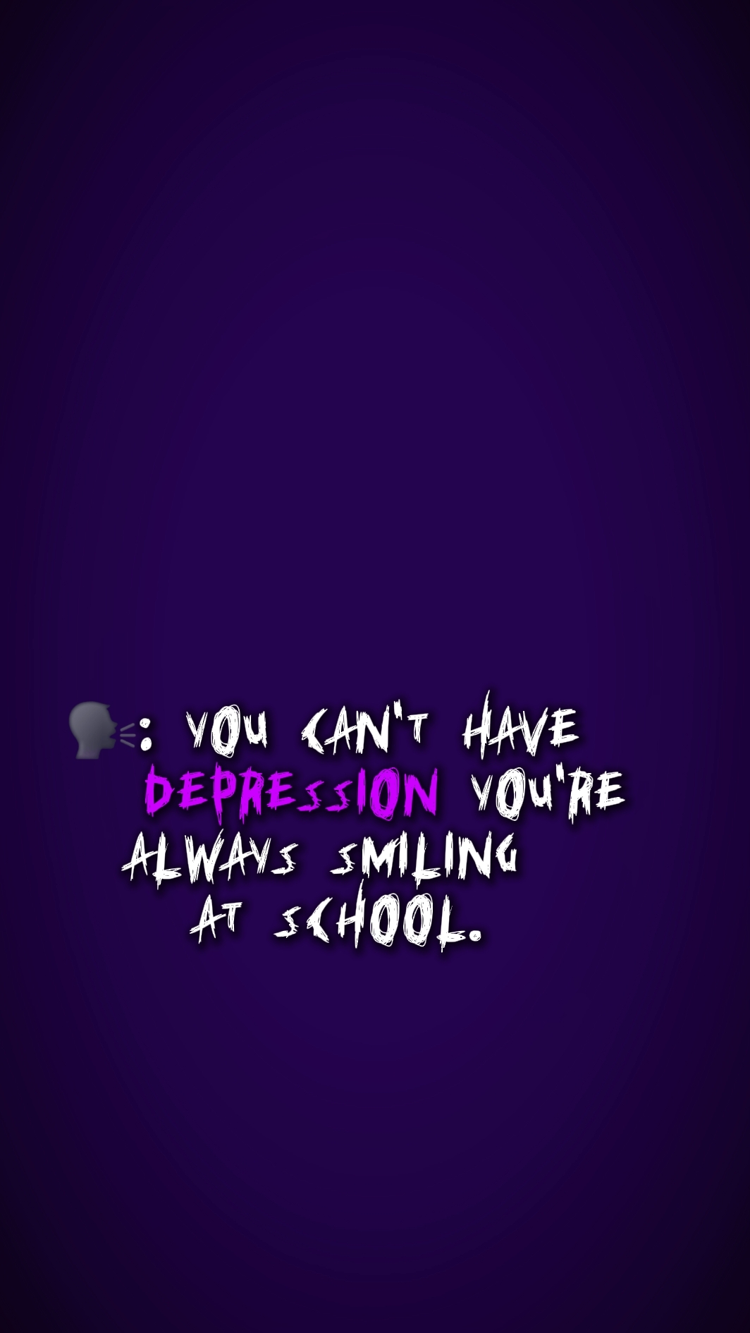 CANT HAV DEPRESSION