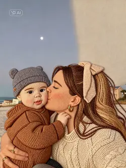 embroidered portrait