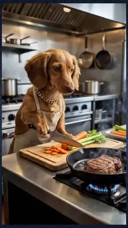 cooking dog