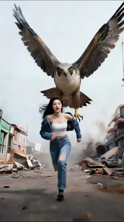 Chased by falcon