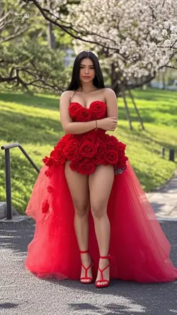 red flower dress  
