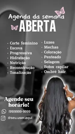 Agenda aberta cabelo