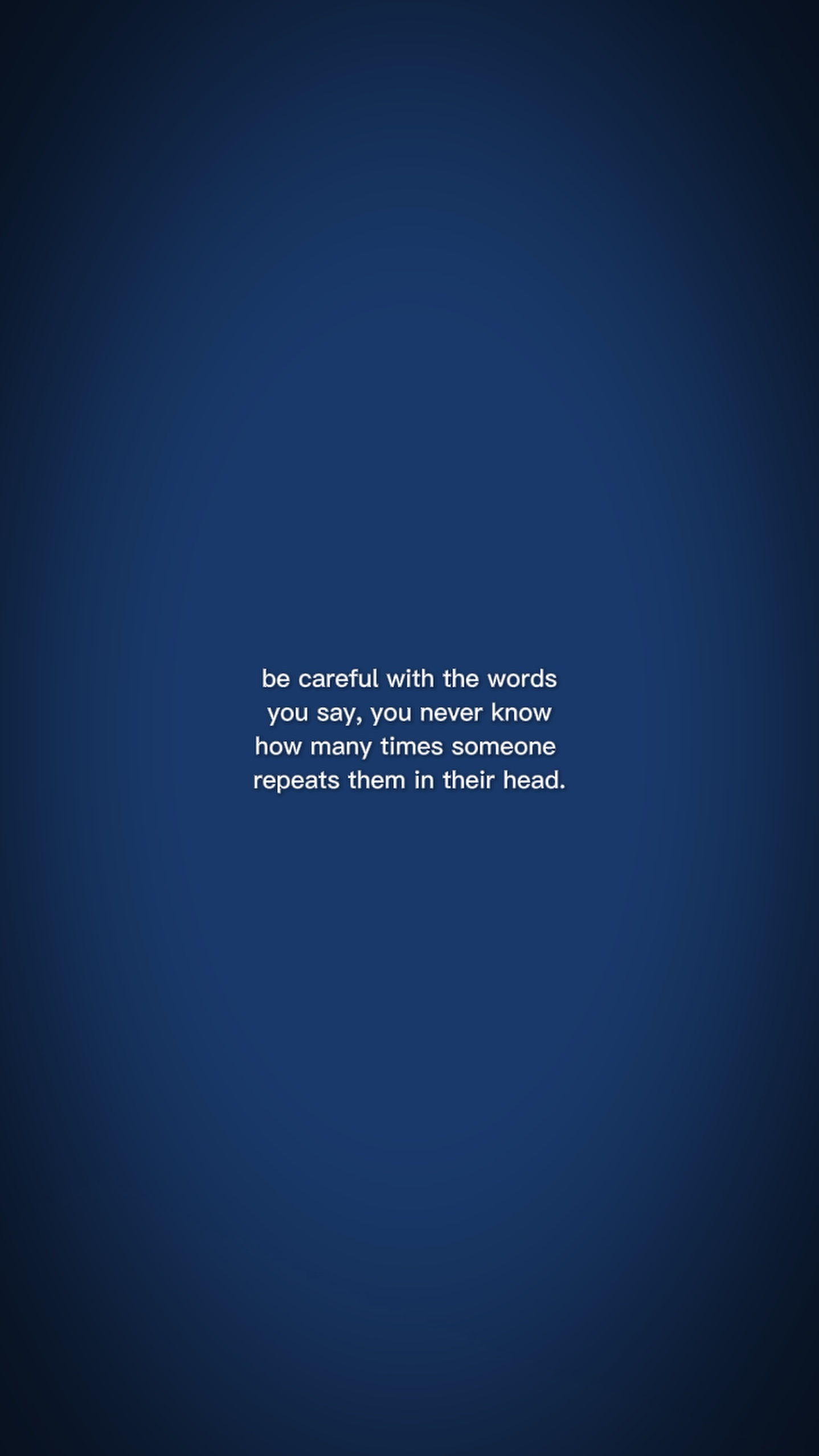 you never know