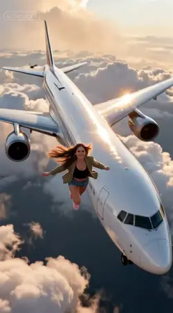 Über dem Flugzeug