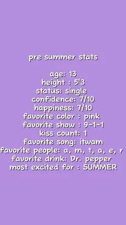 Summer stats