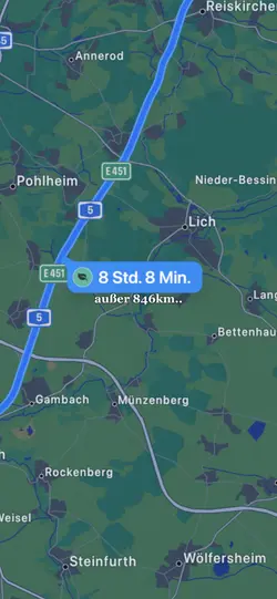 Außer 846km 
