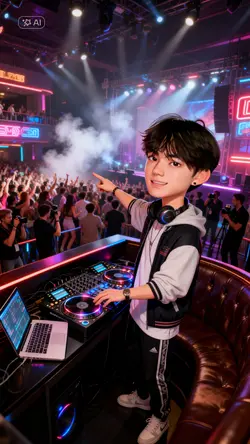 Job DJ in caricature