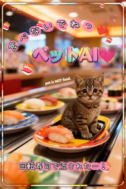 回転寿司で流されたー！ペットAI