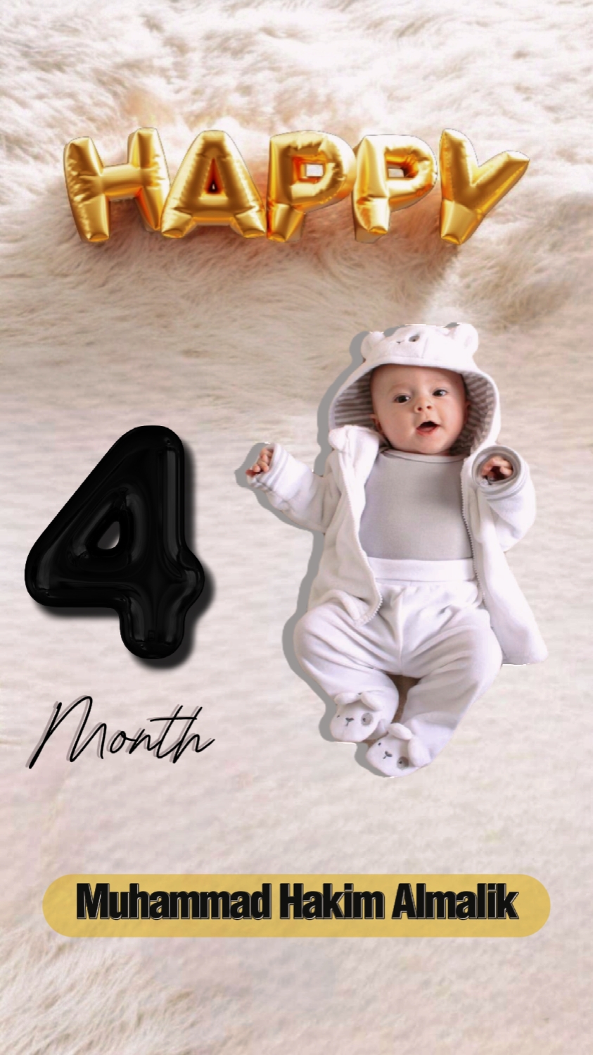 Feliz 4 meses bebé