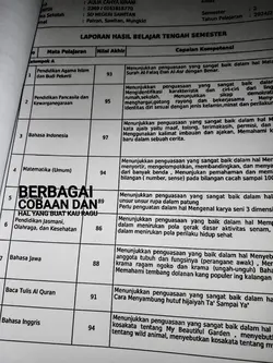 nilai rapot