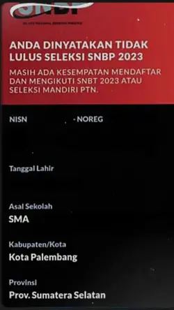 gagal snbp snbt