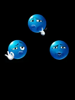 o trio emoji azul 