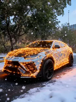 christmas light car