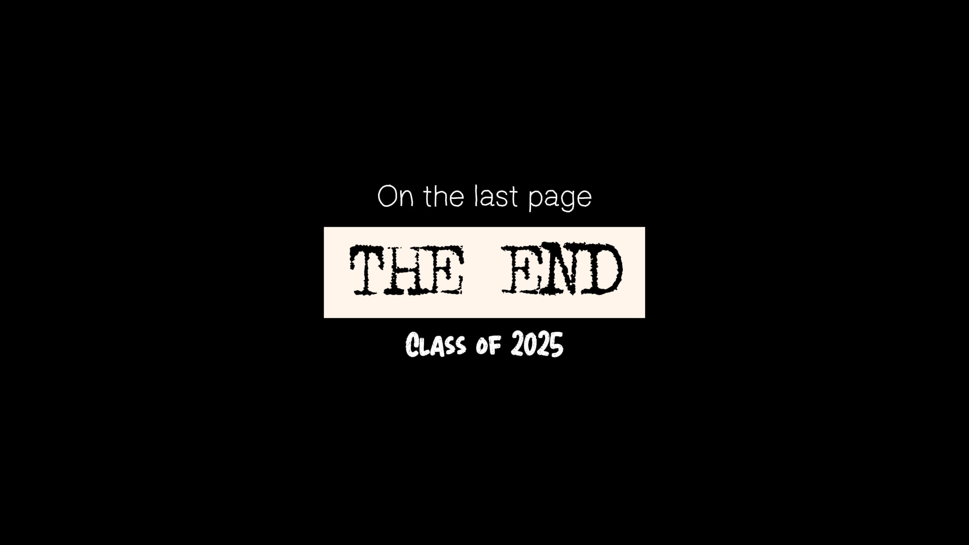 FIN DE L'ÉCOLE
