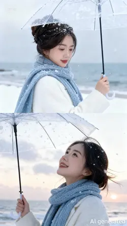 AI ghép ảnh tuyết