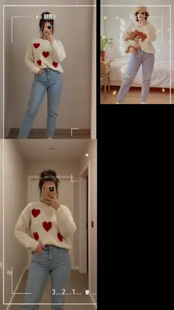 Hartjes-collage: schattige mirror-selfies