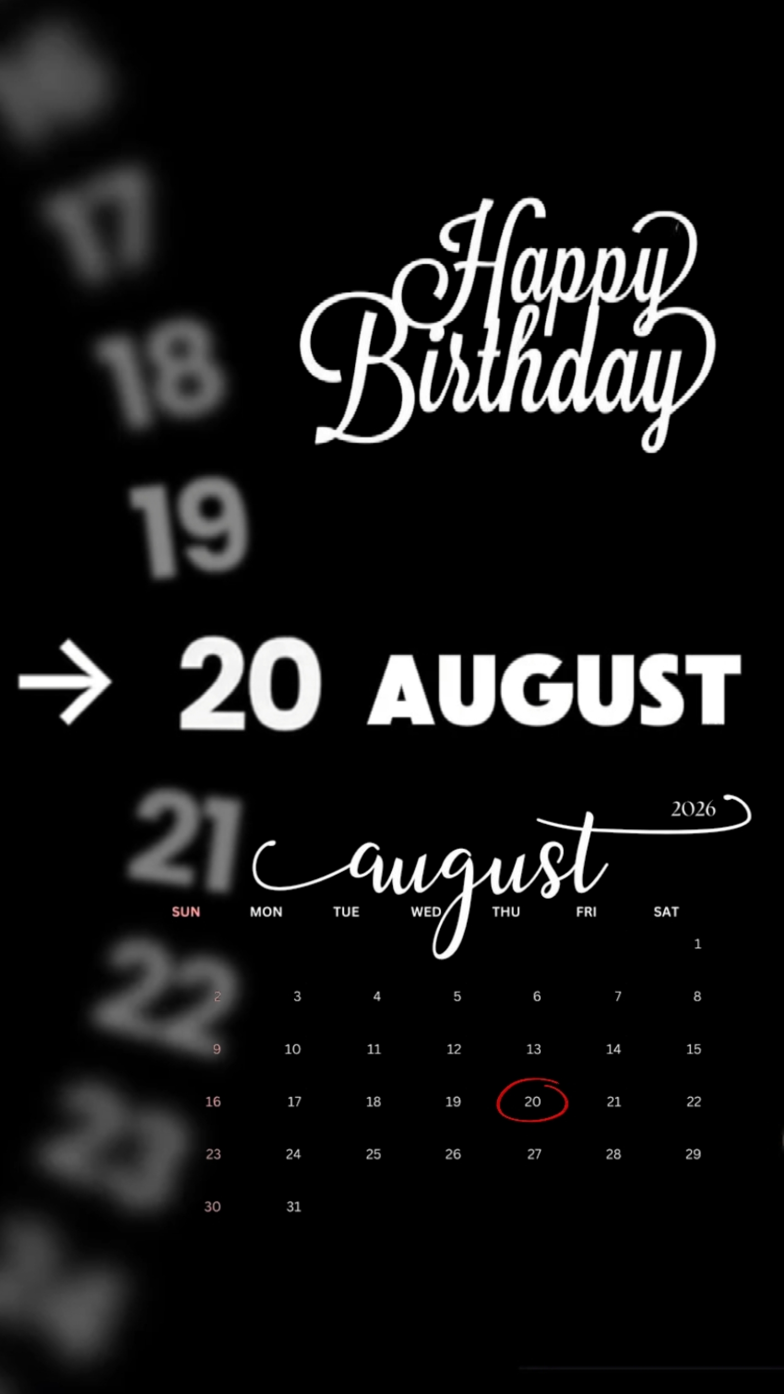 ANNIVERSAIRE 20 AOÛT 