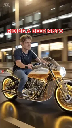 Riding a beer moto