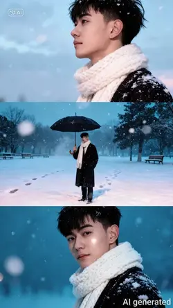 AI ghép ảnh tuyết 