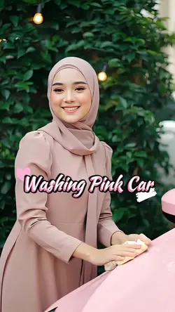 WASHING PINK CAR