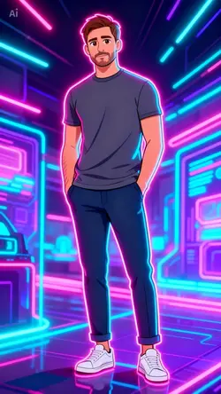 Ai character neon