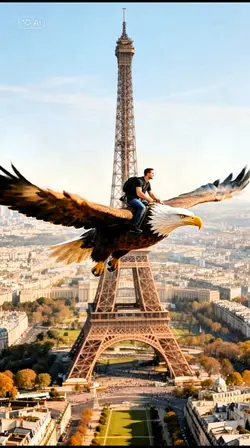 Fly with eagle