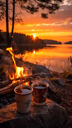 Camping bonfire