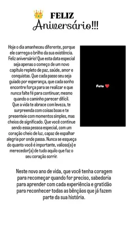 Texto de aniversário